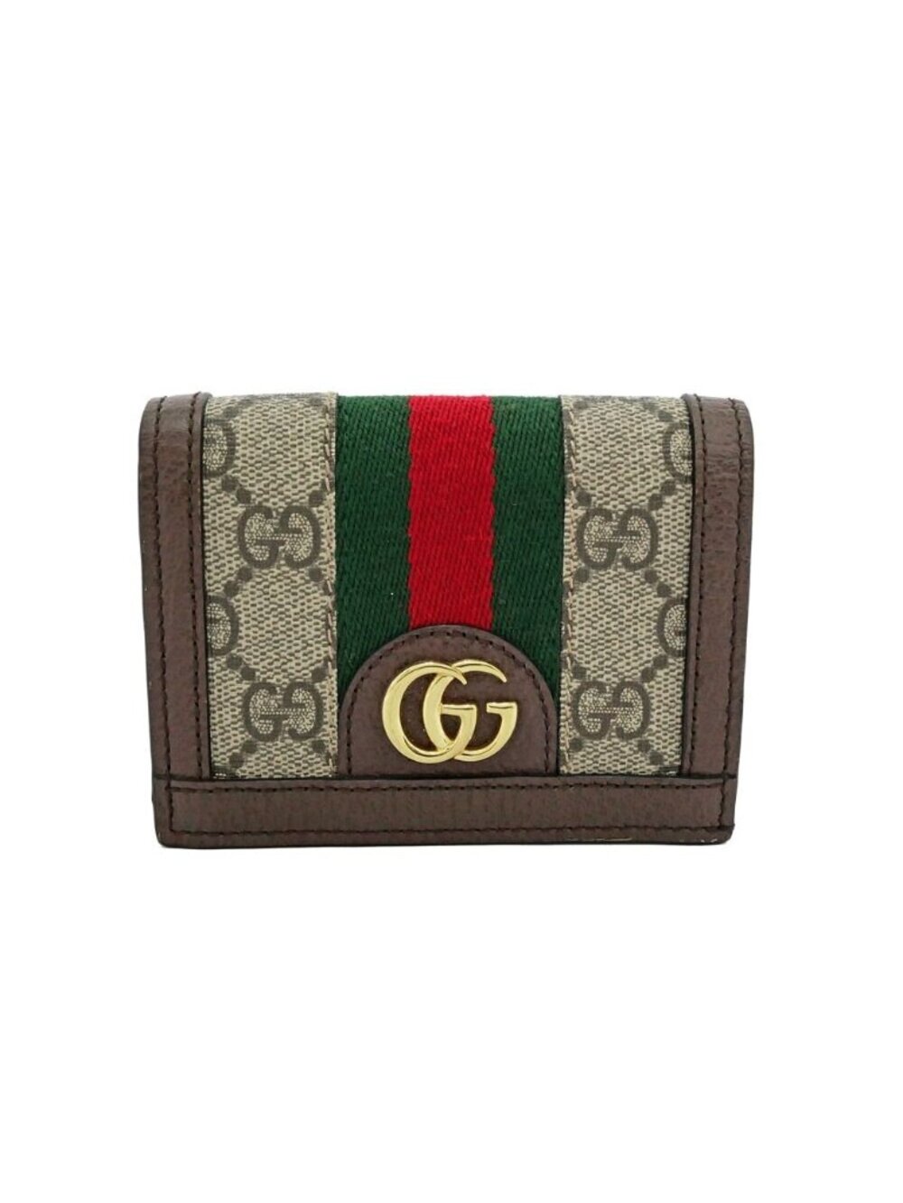 Gucci Ophidia GG Mini Wallet Beige Brown Bifold
